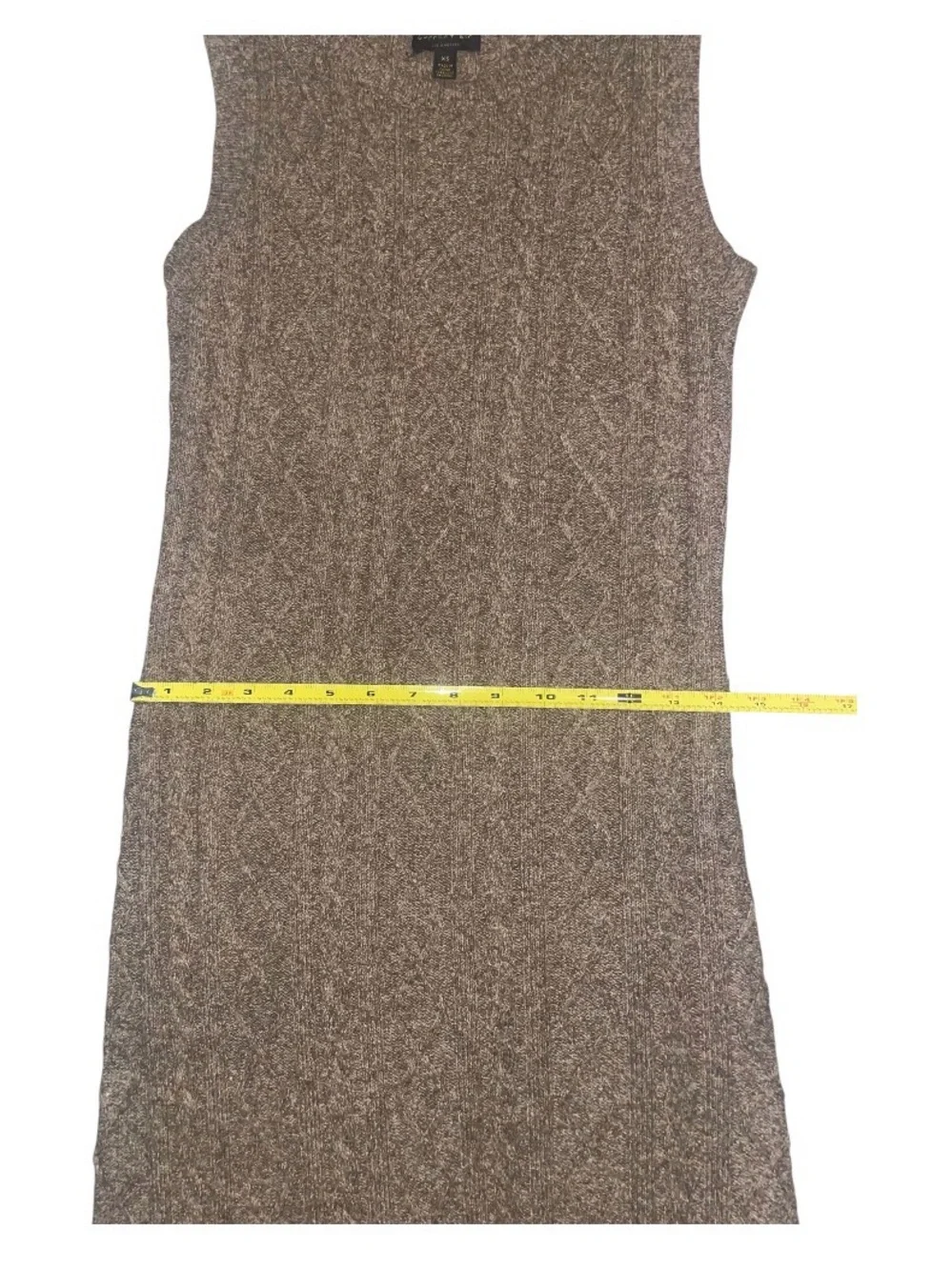 Current Air Sleeveless Cable-Knit Maxi Midi Dress in Brown